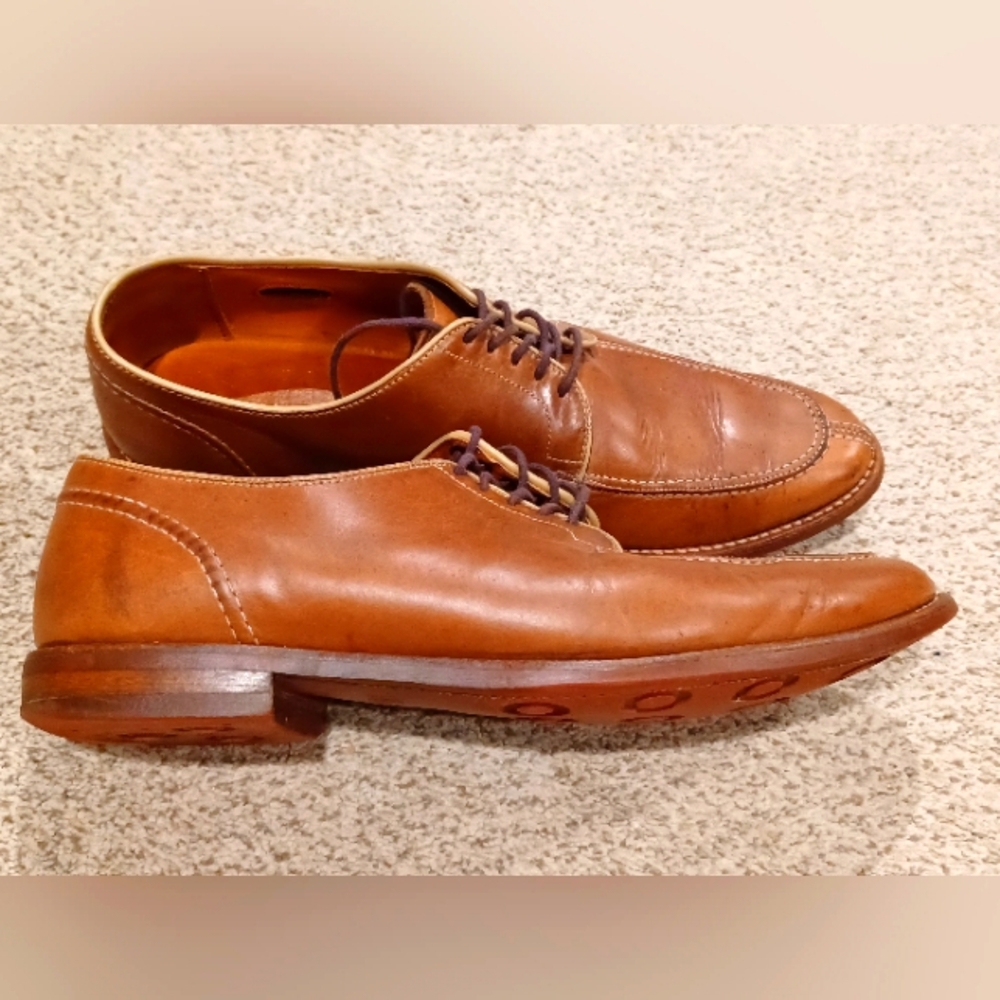 Men's Allen Edmonds Clark Street Light Brown Leather Dress Shoes Dainite Size 12